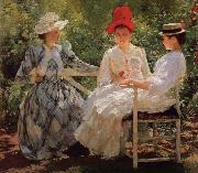 Edmund Charles Tarbell In a Garden oil